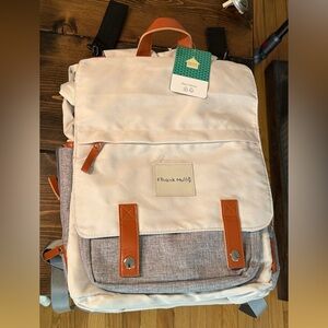 Frank Mully Cream and Gray diaper bag/ Backpack